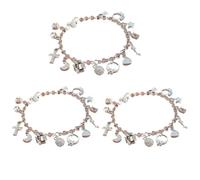 HYEIUIRA Set di 3 braccialetti con ciondoli da donna, tredici pezzi da appendere, braccialetto per donne, braccialetti regalo, Misura unica, Acciaio inossidabile, Nessuna pietra preziosa