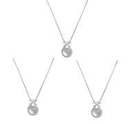 HYEIUIRA Set di 3 collane da donna calcedonio bianco di lusso bianco romantico pianeta farfalla collana di qualità gemma clavicola catena, Misura unica, Acciaio inossidabile, Nessuna pietra preziosa