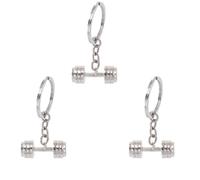 HYEIUIRA Set di 3 portachiavi con manubri per uomini e donne, coppia di portachiavi da palestra, per appassionati di fitness, gioielli pendenti, idea regalo unica per allenamento, Multicolore, Taglia