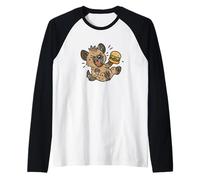 Hyena Burger Ridere Cartone Animato Maglia con Maniche Raglan