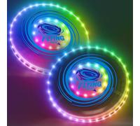 HYES 2 Pack Disco Volante per Bambini, 45 LED, 14 modalità di Illuminazione, Ricaricabile, Leggero, Disco per Interni ed Esterni, Giocattolo Sportivo Regalo per Ragazzi Ragazze