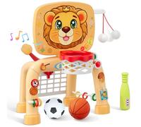 HYES 3 in 1 Bambini Canestro da Basket con Calcio Baseball, Pallacanestro con Porta da Calcio, Mini Canestro Basket, Bambino Apprendimento attività Giocattoli Regalo per Baby Ragazzo Ragazza