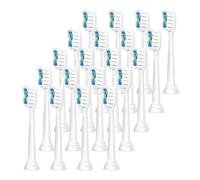 HYETFBS , Testine di ricambio per spazzolino elettrico, compatibili con Philips, Diamond Clean, per Sonicare 4100, 5100, 6100 (bianco, 20 pezzi)