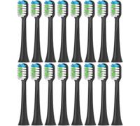 HYETFBS Testine di ricambio per spazzolino elettrico E10/E10C/E10S/F10, testine con setole morbide, 4/8/16 pezzi (16 nero sbiancante)