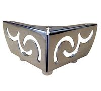 Hyever Gambe per mobili in metallo, 5 cm, con finitura cromata, per divano, tavolo, libreria, armadio, divano, set da 4