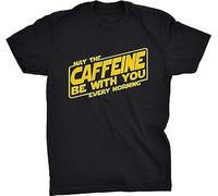 HYEWOI May The Caffeine Be with You T-Shirt BlackM