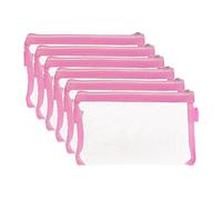 HYFAN - Cartellina con cerniera, in rete trasparente, traspirante, per documenti e documenti (PVC, rosa, formato A4, confezione da 6)