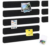 HyFanStr 8 Pezzi Bacheca in Sughero Feltro, Lavagna Sughero con 40 Puntine, Autoadesivo Sughero Pannelli Muro Bacheca Sughero da Parete per Appendere Foto Casa Ufficio Nero Grande