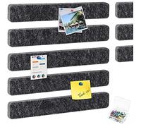 HyFanStr 8 Pezzi Bacheca in Sughero Feltro, Lavagna Sughero con 40 Puntine, Autoadesivo Sughero Pannelli Muro Bacheca Sughero da Parete per Appendere Foto Casa Ufficio Grigio Scuro Piccolo