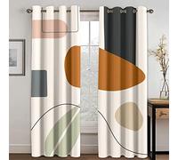 HYFBH Tende da Finestra Geometriche Stile Giapponese Vento Nordico Arte Astratta Poliestere Morandi Color Block Tende per Soggiorno WxH/2x80x240cm tenda oscurante
