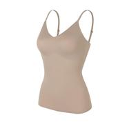 HYFEUOKF Canoper Donnatta Modellante Women V-Neck Shapewear Camisole Tummy Control Shaping Tank Tops Slimming Underwear Seamless Corset Compression Body Shapers Per Donna(Beige,XL)