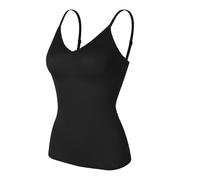 HYFEUOKF Canoper Donnatta Modellante Women V-Neck Shapewear Camisole Tummy Control Shaping Tank Tops Slimming Underwear Seamless Corset Compression Body Shapers Per Donna(Black,XXL)