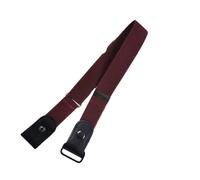 HYFEUOKF Elastic Invisible Leather Jeans Belt Without Buckle Easy Belts For Women Men Stretch No Hassle(Wine red belt)