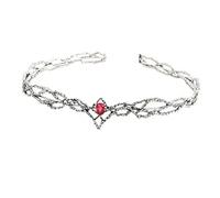 HYFEUOKF Elfi Corona Copricapo Waterdrop Zircone Accessori for capelli da sposa Accessori for gioielli con fascia unisex(Silver Red)