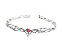 HYFEUOKF Elfi Corona Tiara Donna Waterdrop Zircone Fascia Accessori for capelli da sposa Regali Gioielli Copricapo da sposa(Silver Red)