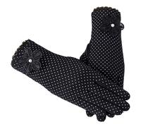 HYFEUOKF Guanti for protezione solare Donna Estate Tempo libero Parasole in cotone elasticizzato Breve libro for equitazione all'aperto Guida antiscivolo(Black C)