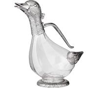 HYFZXWX Decanter per Vino Rosso a Forma di Anatra, Altezza 26 cm, Capacità 0,9 L, Dettagli Argentati, Con Beccuccio bottiglia/A/S