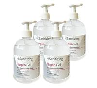 Hygen Gel, Igienizzante Mani, Alcool 75%, Con Aloe Vera e Timo, Senza Risciacquo, Profumato al Limone - 4 Flaconi da 500 ml - 2 litri