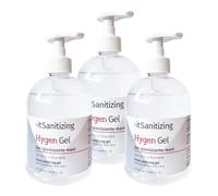 Hygen Gel Mani Disinfettante Igienizzante 1,5 Litri Antibatterico Sanificante Alcool 75% Elimina Virus Naturale con Aloe Vera e Timo Senza Risciacquo Profumato al Limone - 3 Flaconi da 500 ml