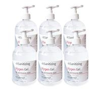 Hygen Gel Mani Disinfettante Igienizzante 3 Litri Antibatterico Sanificante Alcool 75% Elimina Virus Naturale con Aloe Vera e Timo Senza Risciacquo Profumato al Limone - 6 Flaconi da 500 ml