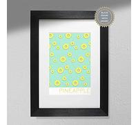 Hygge Creations Stampa ananas - Poster di frutta | Cucina Wall Art | Cucina Decor | Ananas Illustrazione Cornice nera con Monte A4