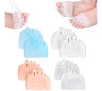 Hyggear - Separatore per dita dei piedi in silicone, cuscino correttore per alluce valgo, separatori per dita dei piedi storte, distanziatori antiscivolo per dita dei piedi sovrapposti (misti, 4 pezzi