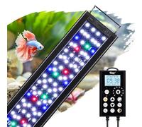 Hygger Luce LED per acquario, luce per acquario a spettro completo, luce per piante d'acquario con controller, 5 modalità con timer, 8 colori, 10 luminosità regolabile (46 W (90-105 cm)