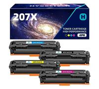 Hyggetech 207X con chip toner di ricambio compatibile per HP 207X Toner 207A Multipack per HP Color Laserjet Pro M255dw M282nw M283fdn M255nw M282 M283 (W2210X W2211X W2212X W2213X)