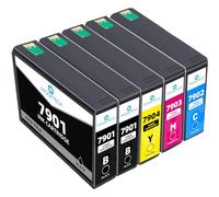 Hyggetech Cartucce Compatibili per Epson T7901 T7902 T7903 T7904, 5 Pezzi | Compatibile con Epson WorkForce Pro WF-4630DWF, WF-4640DTWF, WF-5110DW, WF-5190DW, WF-5620DWF, WF-5690DWF