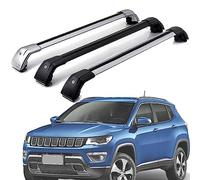 HYGGLY 2 Pezzi Auto Barre Trasversali Portapacchi per Jeep Compass 2017-2023, Tetto Portatutto Barre Trasversali in Alluminio Portabiciclette Esterno Auto Accessori,A/Black