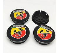 HYGGLY 4 Pezzi Auto Tappi Coprimozzo per Abarth 500 50mm, Centro Ruota Tappi Coprimozzi Antipolvere E Impermeabile con Logo Copricerchi Tappi Centrale Ruota Copertura