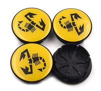 HYGGLY 4 Pezzi Auto Tappi Coprimozzo per Abarth 50mm, Centro Ruota Tappi Coprimozzi Antipolvere E Impermeabile con Logo Copricerchi Tappi Centrale Ruota Copertura,A