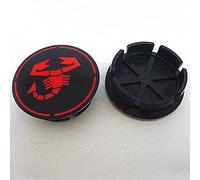 HYGGLY 4 Pezzi Auto Tappi Coprimozzo per Abarth 50mm, Centro Ruota Tappi Coprimozzi Antipolvere E Impermeabile con Logo Copricerchi Tappi Mozzo Centrale Ruota Copertura,D