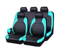 HYGGLY 9 Pezzi Auto Set Coprisedili per Peugeot 2008 2020 2021 2022 2023, Pelle Completo Anteriori E Posteriori Tutte Le Stagioni Copri-Sedile Traspirante Antiscivolo Protezioni,Blue-Green/A