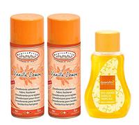 HygienFresh Set 2 Pezzi Deodorante Ambiente Salva Tessuti Spray, fragranza Vanilla Lemon, Formato 400ml più Deo Ambiente Liquido aromatico 375ml