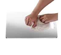 Hygienic Steel Board, Heavy Duty Meat Tray, Reversible Chopping Board with Easy Clean, Kitchen Workstation for Fruits, Prep with Brushed Texture, Culinary Tool for Home Cooking