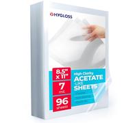 Hygloss 8.5" x 11" Acetate Paper - 7 Mil Clear Acetate Sheets for Crafts Projects, Classroom Stencil Sheets, Overhead Transparency Sheets for Projector, Clear Plastic Sheet (Not for Printers) 96 Pack