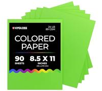 Hygloss Carta colorata verde chiaro - 10,9 kg, 89 g/m², senza acidi, resistente allo sbiadimento, carta per fotocopie a colori formato lettera, 21 x 28 cm, 90 fogli