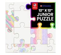 Hygloss Junior Community Puzzle - Design premiato - Puzzle bianco da 16 pezzi da scrivere e disegnare - pezzi universali ad incastro, layout 30,5 x 30,5 cm - Arti e mestieri per bambini, idee per