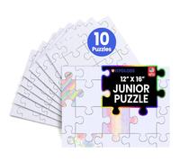 Hygloss Junior Community Puzzle - Premiato - Set di 10 - Puzzle bianco da 20 pezzi da scrivere e disegnare - pezzi universali ad incastro, layout 30,5 x 40,6 cm - Arti e mestieri per bambini, attività