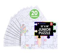 Hygloss Junior Community Puzzle - Premiato - Set di 20 - Puzzle bianco da 20 pezzi da scrivere e disegnare - pezzi universali ad incastro, layout 30,5 x 40,6 cm - Arti e mestieri per bambini, attività