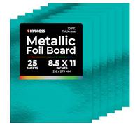 Hygloss Metallic Foil Board Card Stock Sheets Fogli di Carta stagnola, Azzurro, 8.5 x 11 Inches, 25 unità