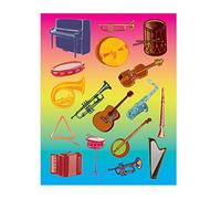 Hygloss Products Adesivi autoadesivi per strumenti musicali, perfetti per arte, artigianato, aula e altro ancora, 17 adesivi autoadesivi per foglio, 100 fogli