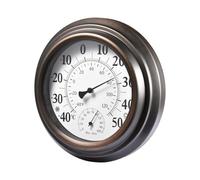 Hygrometer Thermometer - Painted Iron 20 cm | Hygrometer, Indoor Outdoor Temperature And Humidity Gauge With Antique Wall Mounted Weather Meter | For Indoor Outdoor Climate Tracking And Daily Use