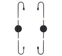HYHDDM Applique da Parete a LED Moderne, Set da 2 - Luci lineari Nere Sottili | Lampada da toeletta di metà secolo Lunga 11,8" x34,5 for Il Bagno(2PC-Black)
