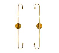 HYHDDM Applique da Parete a LED Moderne, Set da 2 - Luci lineari Nere Sottili | Lampada da toeletta di metà secolo Lunga 11,8" x34,5 for Il Bagno(Gold-A-2PC)