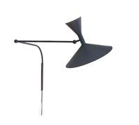 HYHDDM Applique da parete industriale con spina - Lampada da lettura vintage regolabile con braccio girevole, attacco E14 for camera da letto, soggiorno, ufficio(White)