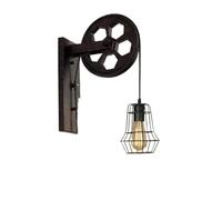 HYHDDM Applique da Parete Industriale Loft - Lampada in Ferro con puleggia retrò Metallo Vintage Regolabile Illuminazione for Cucina, Ristorante e Bar(I)