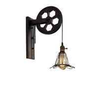 HYHDDM Applique da Parete Industriale Loft - Lampada in Ferro con puleggia retrò Metallo Vintage Regolabile Illuminazione for Cucina, Ristorante e Bar(E)
