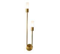HYHDDM Applique da Parete Moderna a Doppia Testa - Lampada toeletta G9 Nera e Oro | Illuminazione up & Down for Specchio Bagno, Camera Letto Soggiorno, dimmerabile 3 Colori(Goldleft)